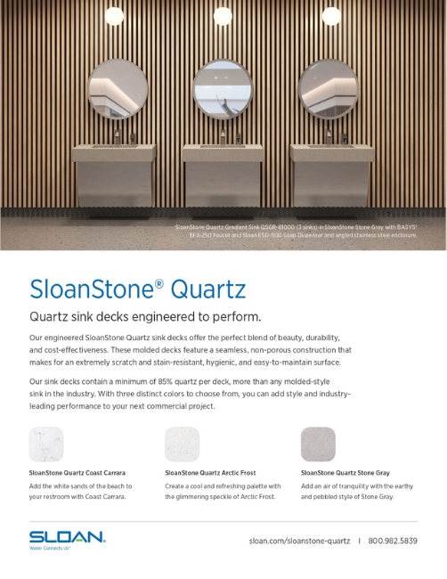 SloanStone® Molded Quartz Sell Sheet